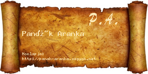 Panák Aranka névjegykártya