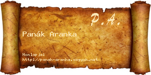 Panák Aranka névjegykártya