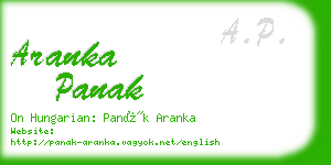 aranka panak business card